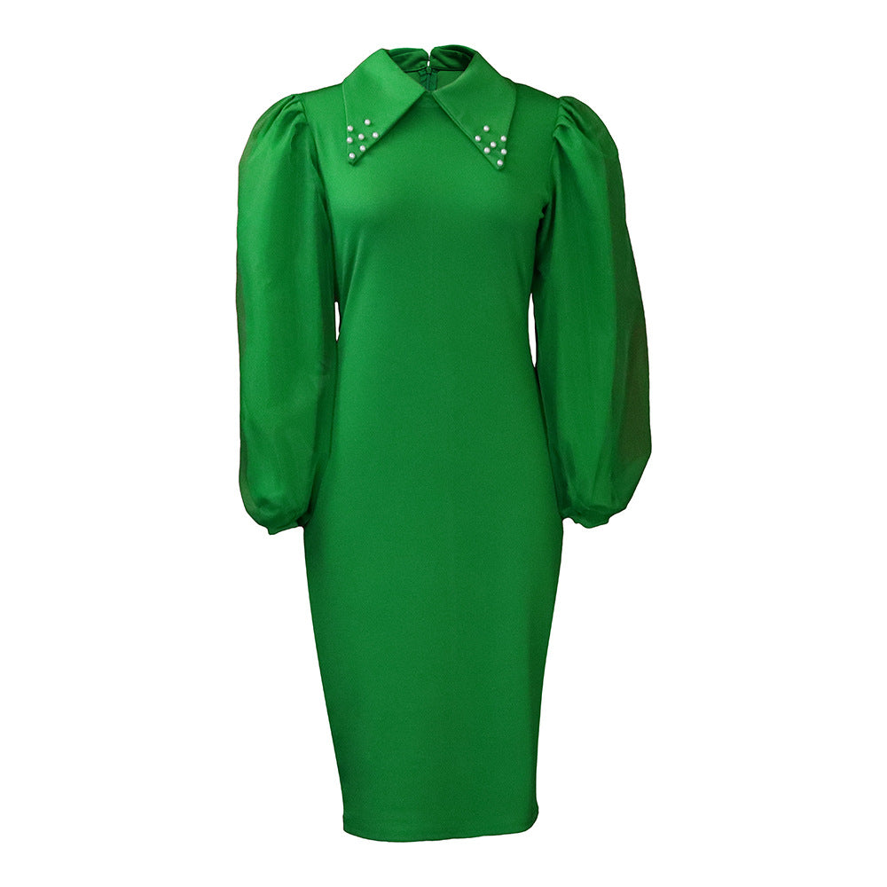 Mesh Stitching Commute Pencil Skirt Dress