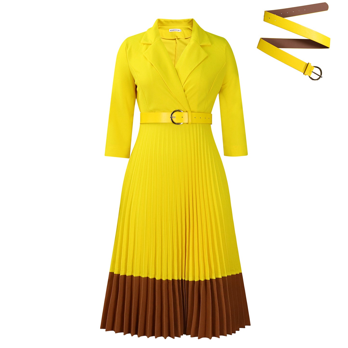 Fashion Women's Wear Suit Collar Fashion Ol Elegant Pleated Dress