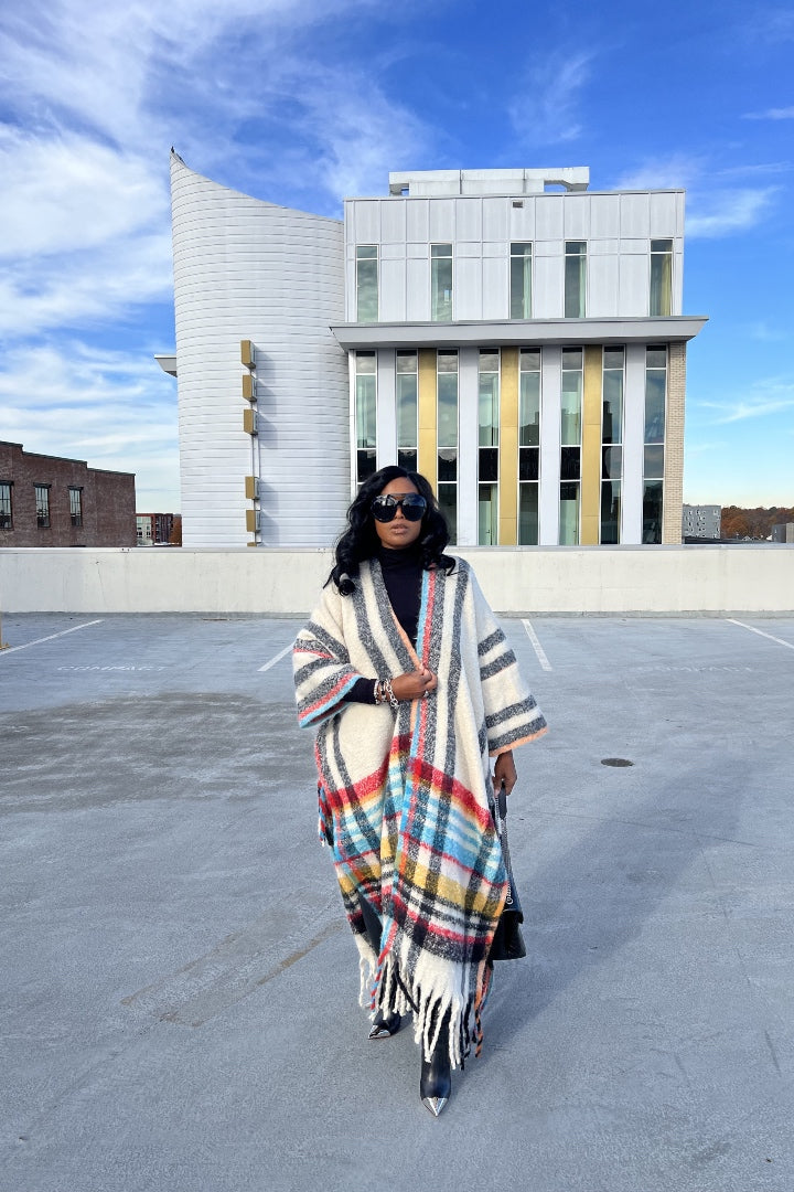Rich Auntie Winter Open Front Long Kimono