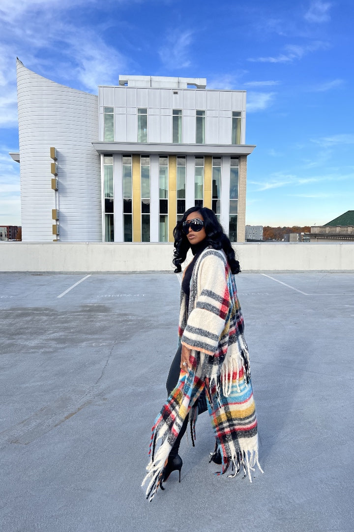 Rich Auntie Winter Open Front Long Kimono