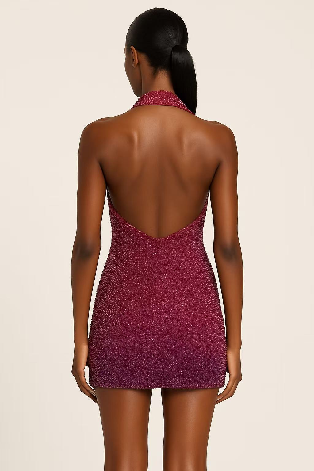 Sexy Halter Neck Fitted Mini Dress