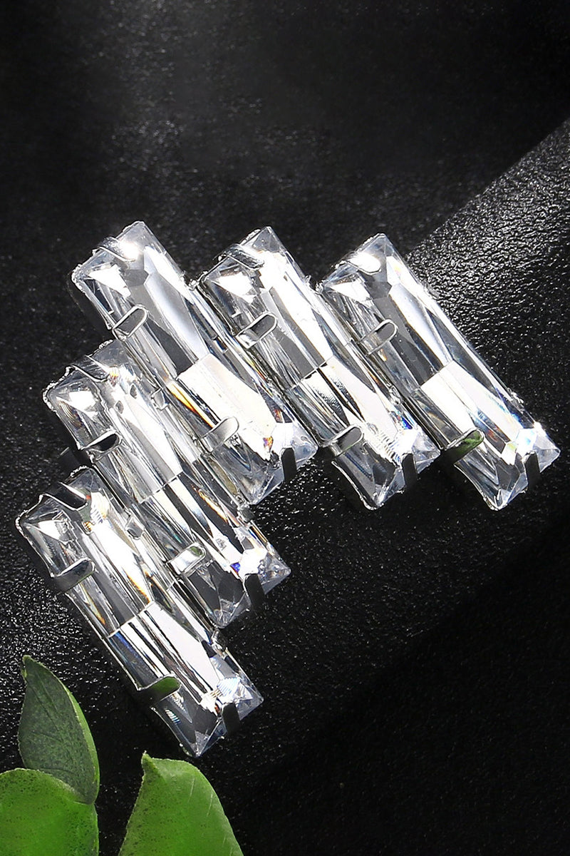 Geometric Shaped Rhinestone Decor Fashionable Rings