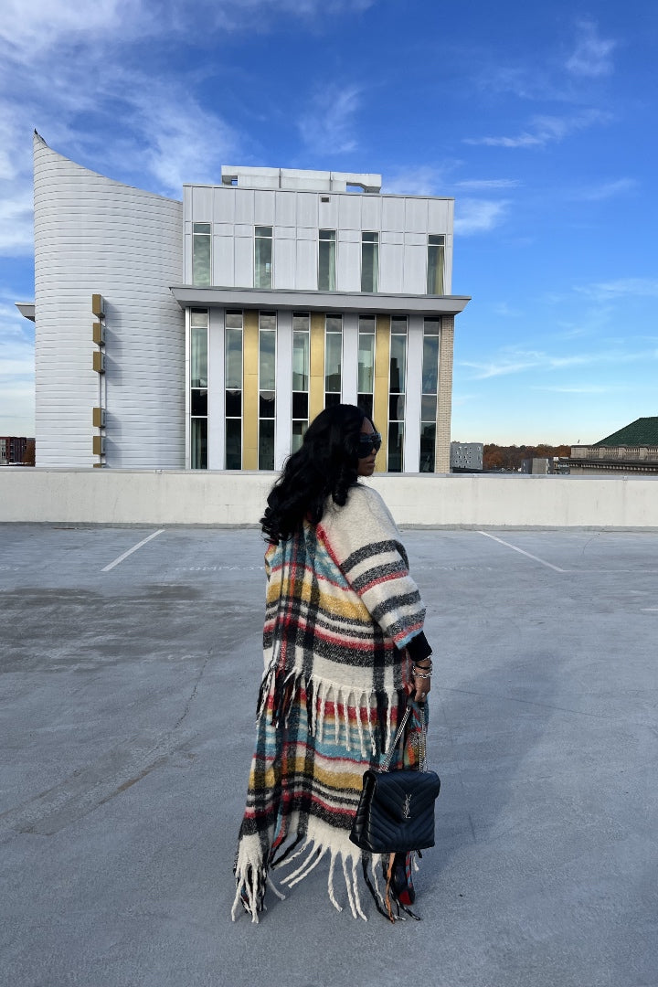Rich Auntie Winter Open Front Long Kimono