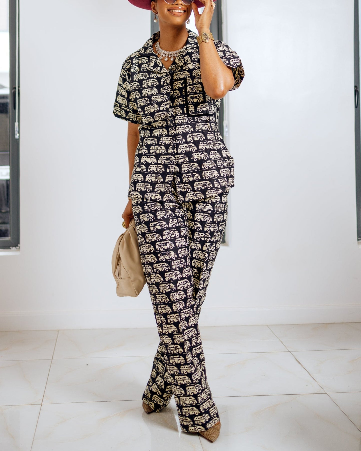 Women's Casual Print Pants+Tops Two-Piece Set