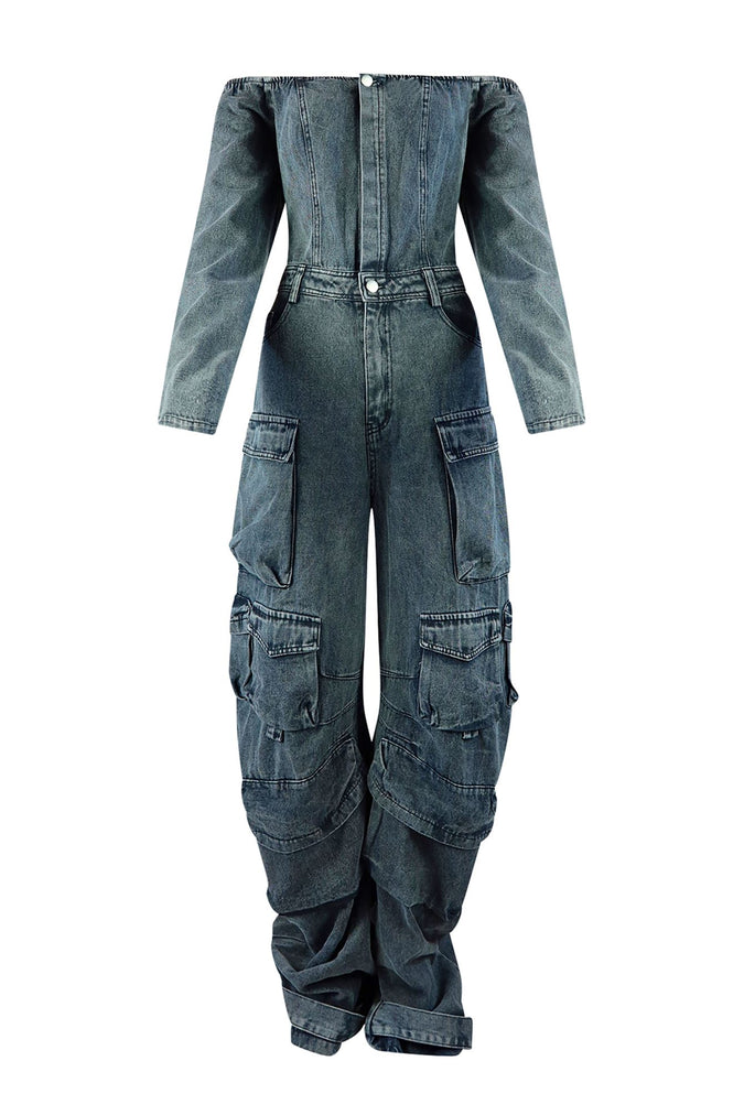 Ultimate Denim Off Shoulder Jumpsuit(⏰Free Shipping)