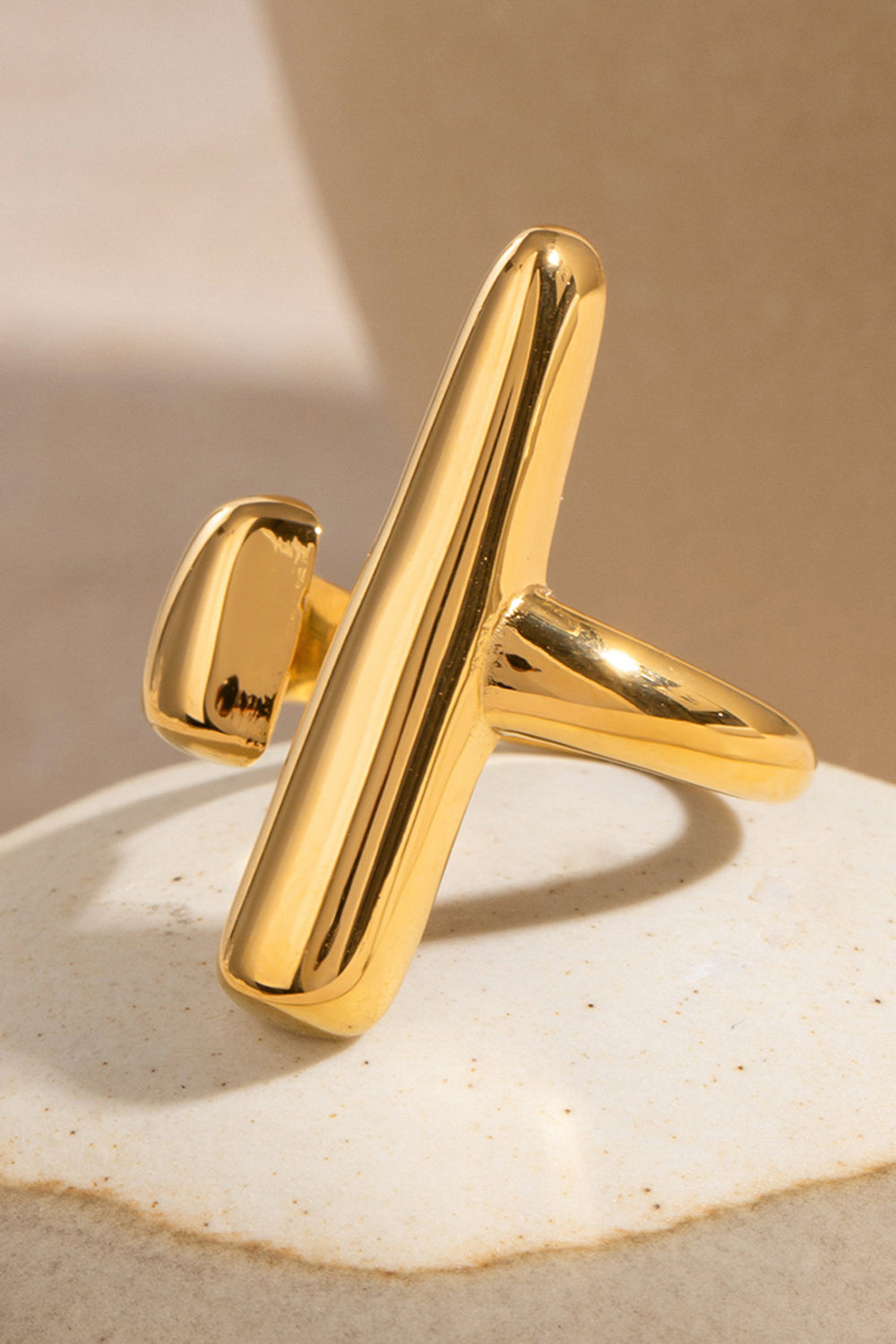 Metallic Sheen Fashionable Asymmetric Open Rings