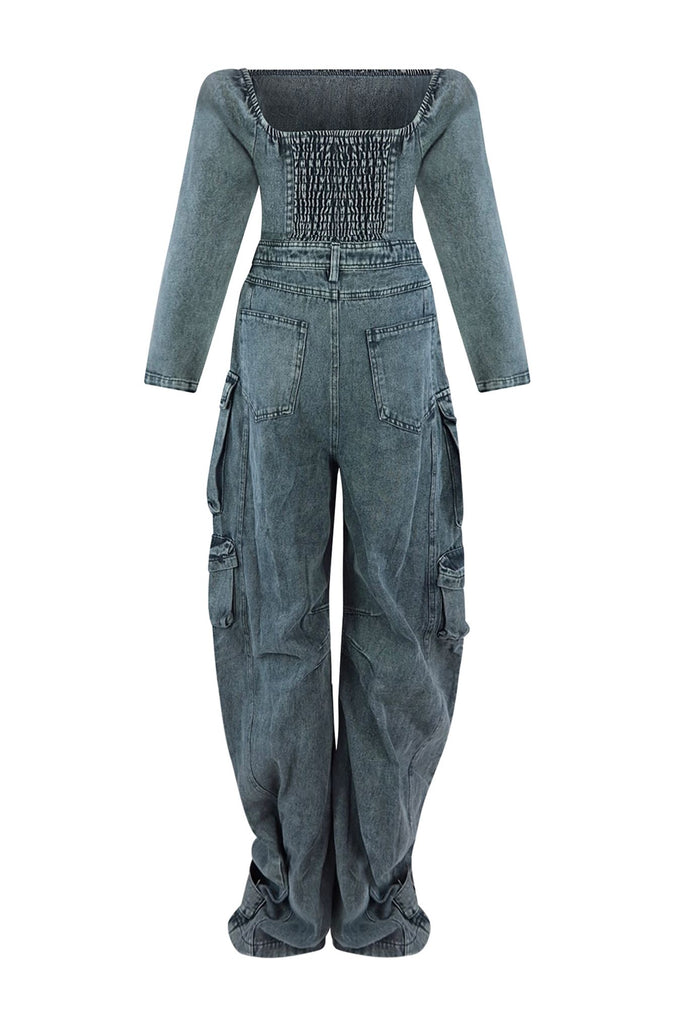 Ultimate Denim Off Shoulder Jumpsuit(⏰Free Shipping)