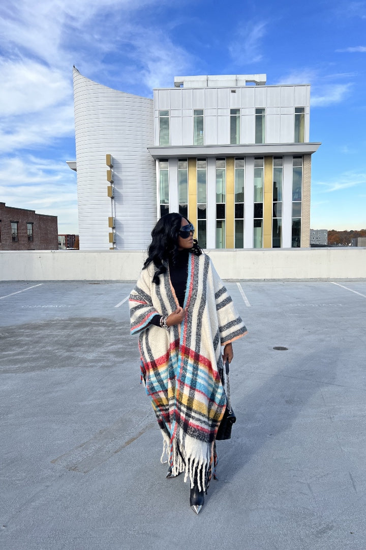 Rich Auntie Winter Open Front Long Kimono