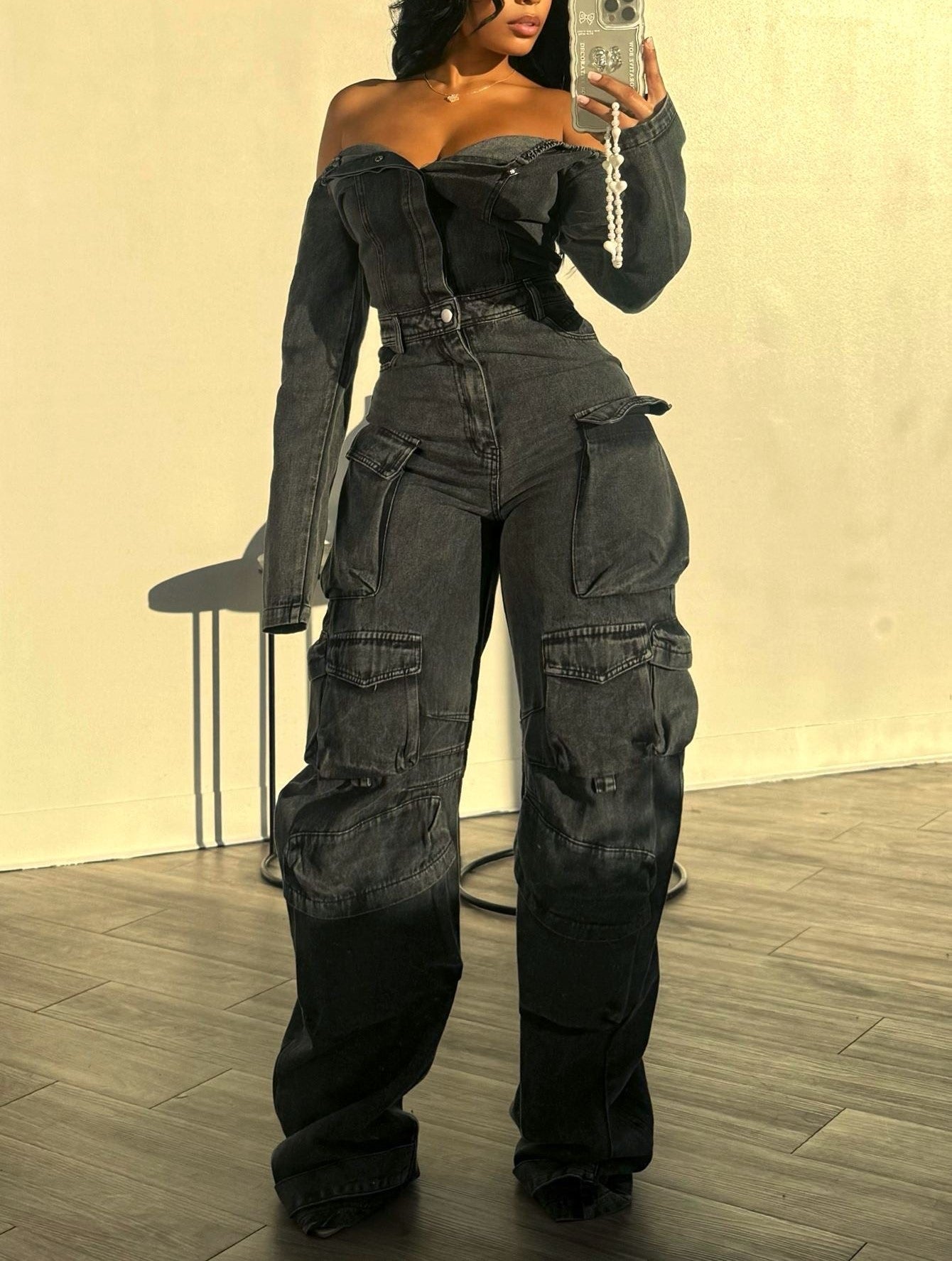 Ultimate Denim Off Shoulder Jumpsuit(⏰Free Shipping)