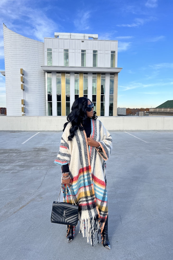 Rich Auntie Winter Open Front Long Kimono
