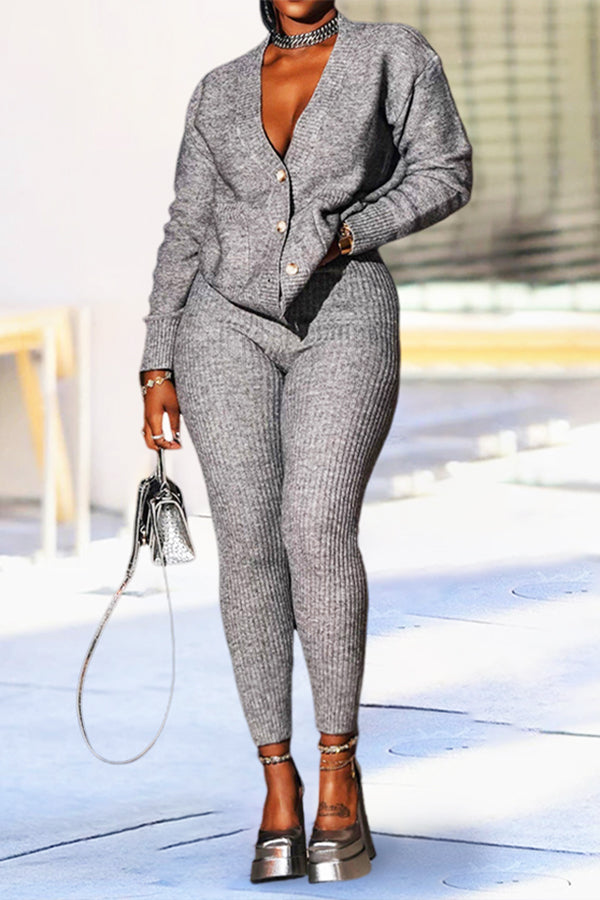 Elegant Soft Cardigan & Pants Set