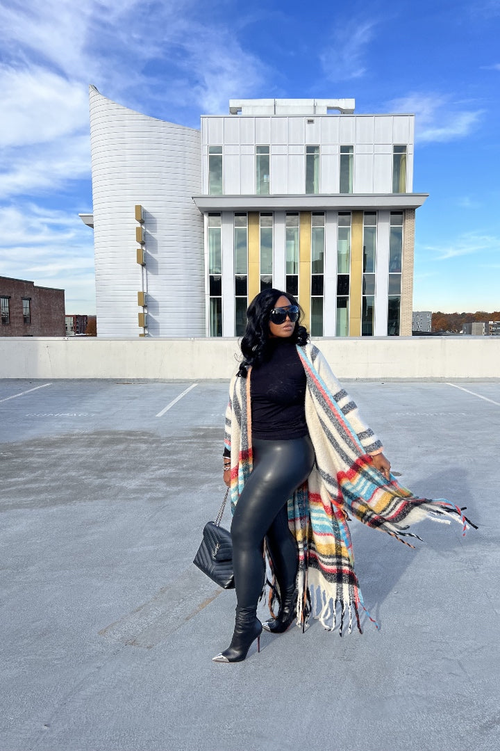 Rich Auntie Winter Open Front Long Kimono