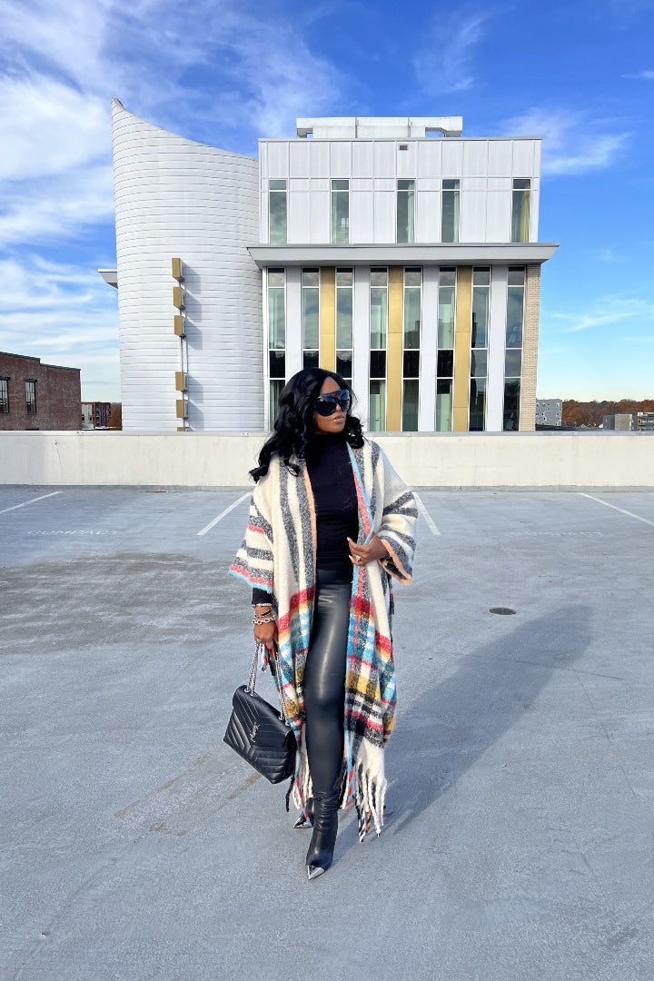 Rich Auntie Winter Open Front Long Kimono