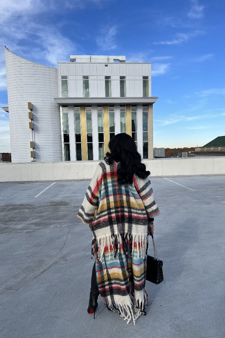 Rich Auntie Winter Open Front Long Kimono