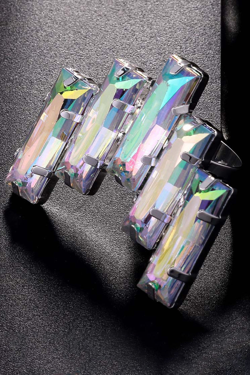 Geometric Shaped Rhinestone Decor Fashionable Rings