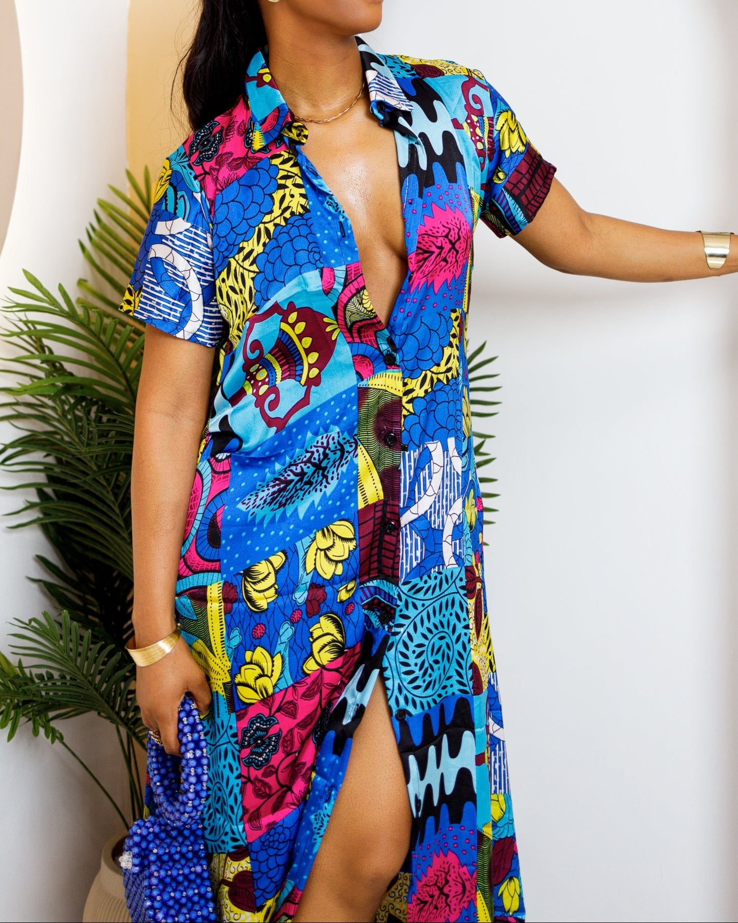 Women's Casual Print Kaftan Maxi Dress