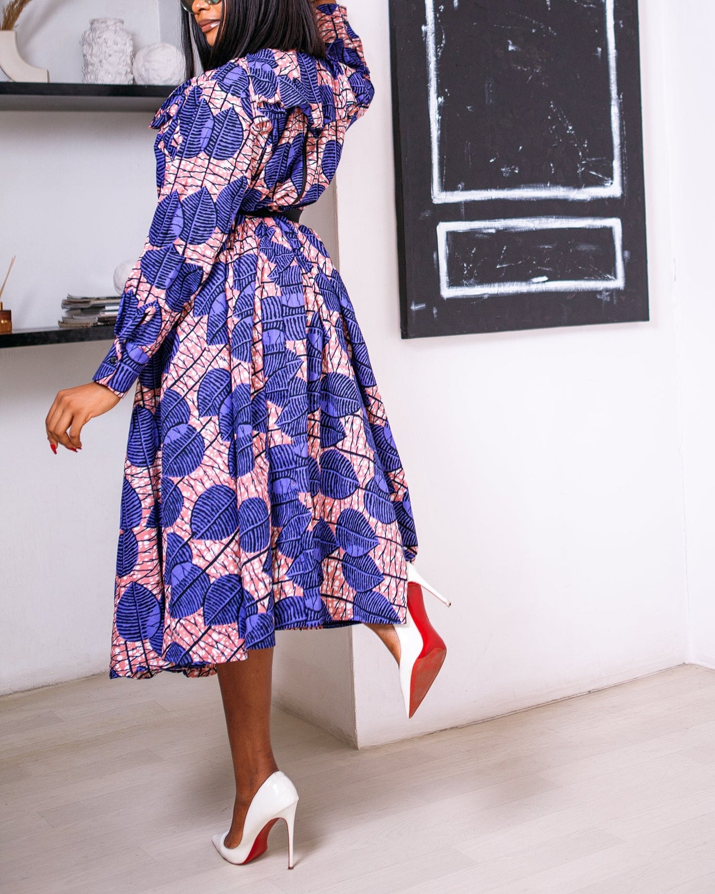 Women's Casual Print Long Sleeve Maxi Dress