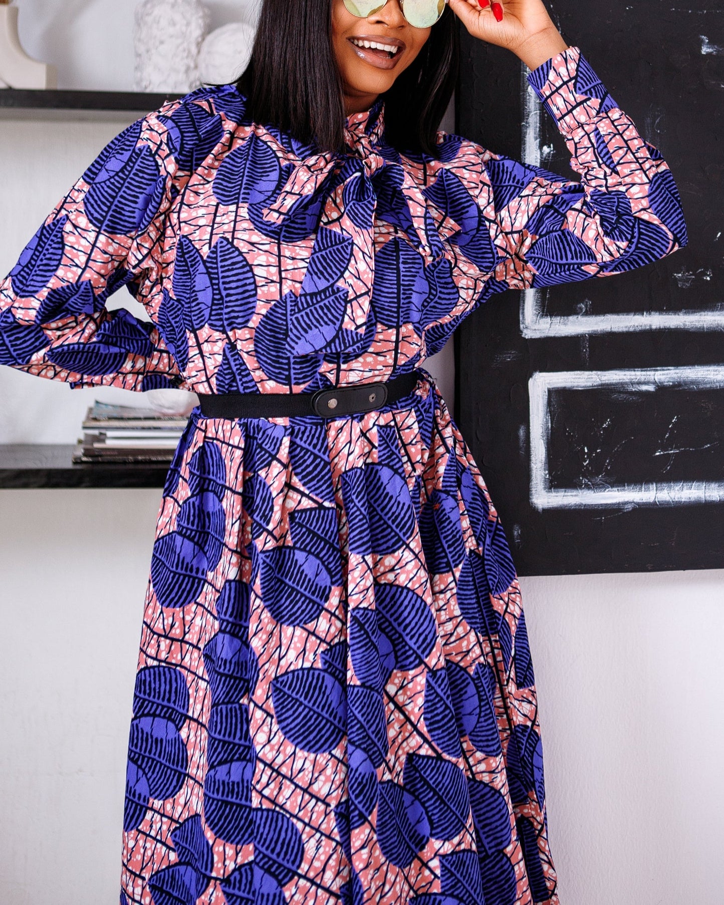 Women's Casual Print Long Sleeve Maxi Dress