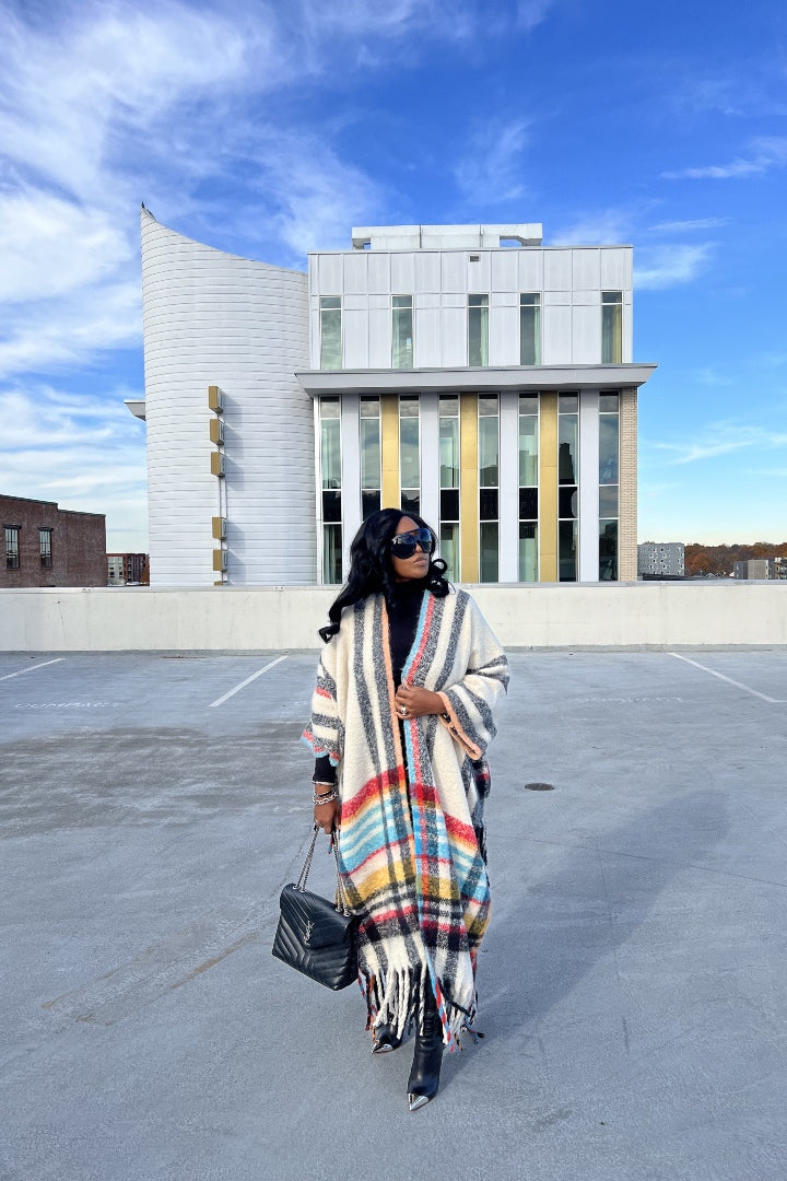 Rich Auntie Winter Open Front Long Kimono