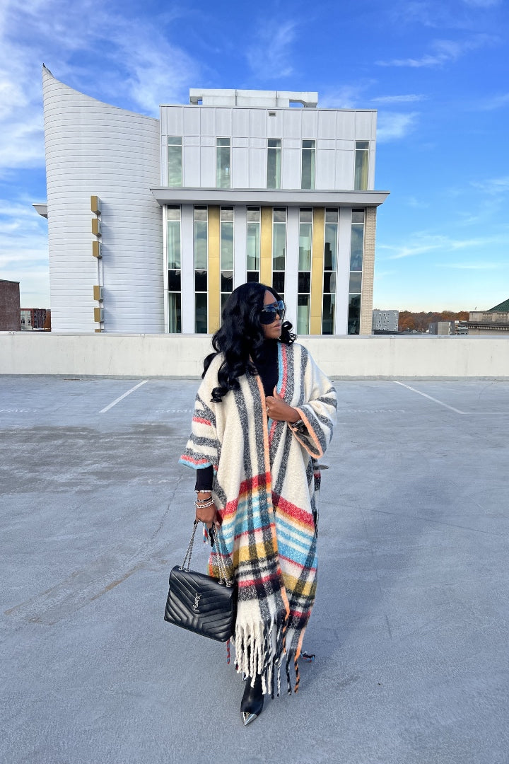 Rich Auntie Winter Open Front Long Kimono