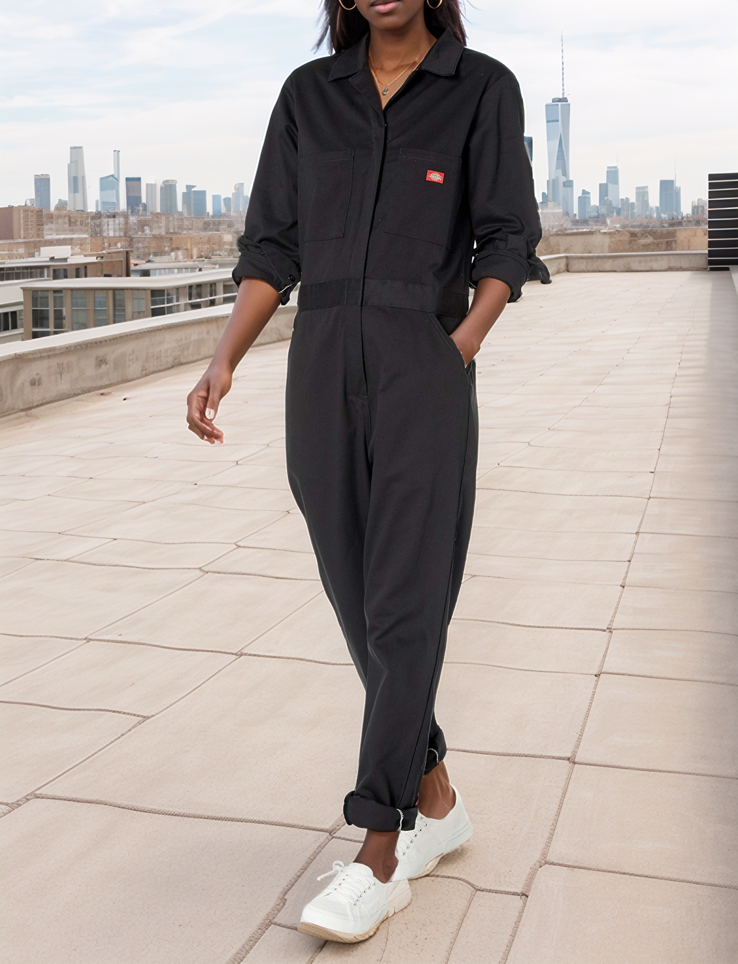 Womens Long sleeve cotton twill coverall