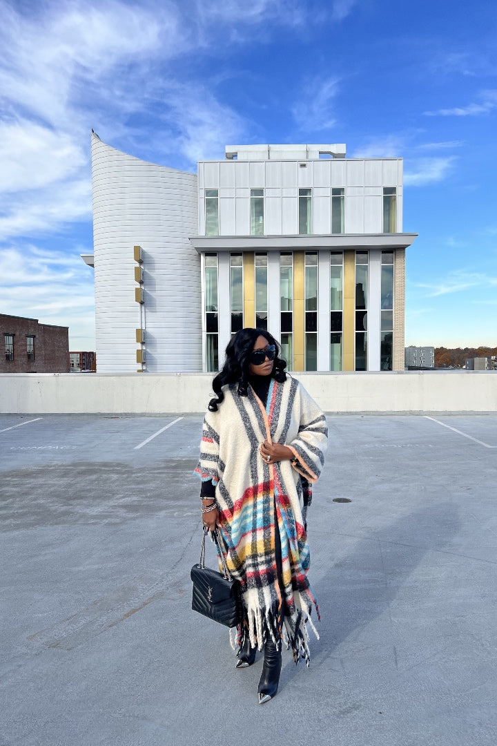 Rich Auntie Winter Open Front Long Kimono