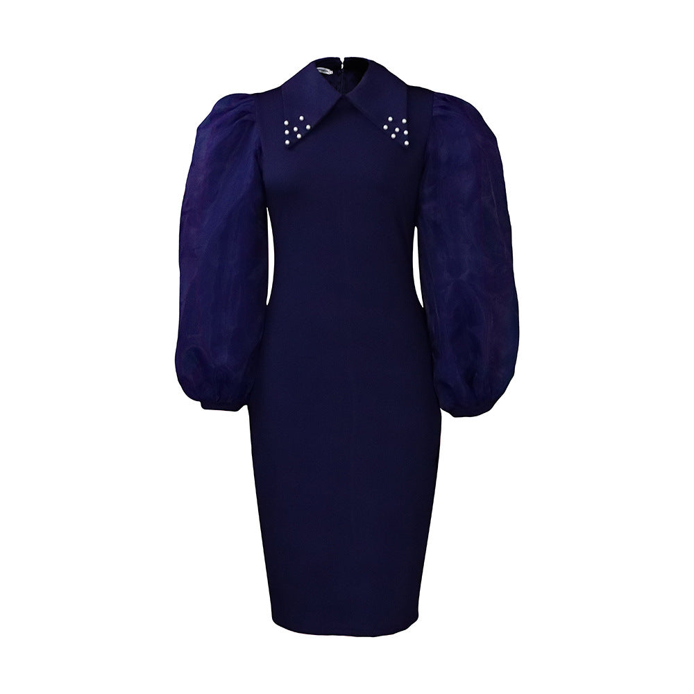 Mesh Stitching Commute Pencil Skirt Dress