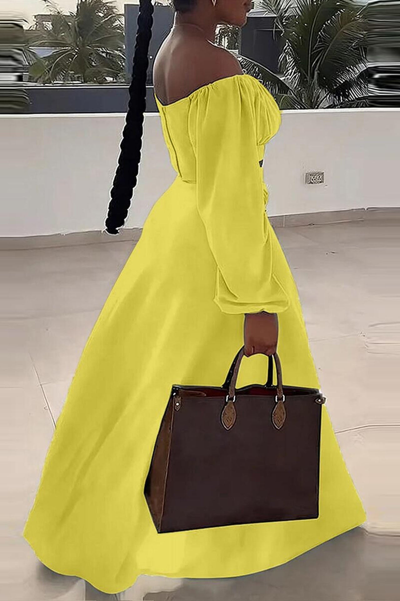 Off Shoulder Long Sleeve Ruched Crop Top High Slit Maxi Skirt Matching Set