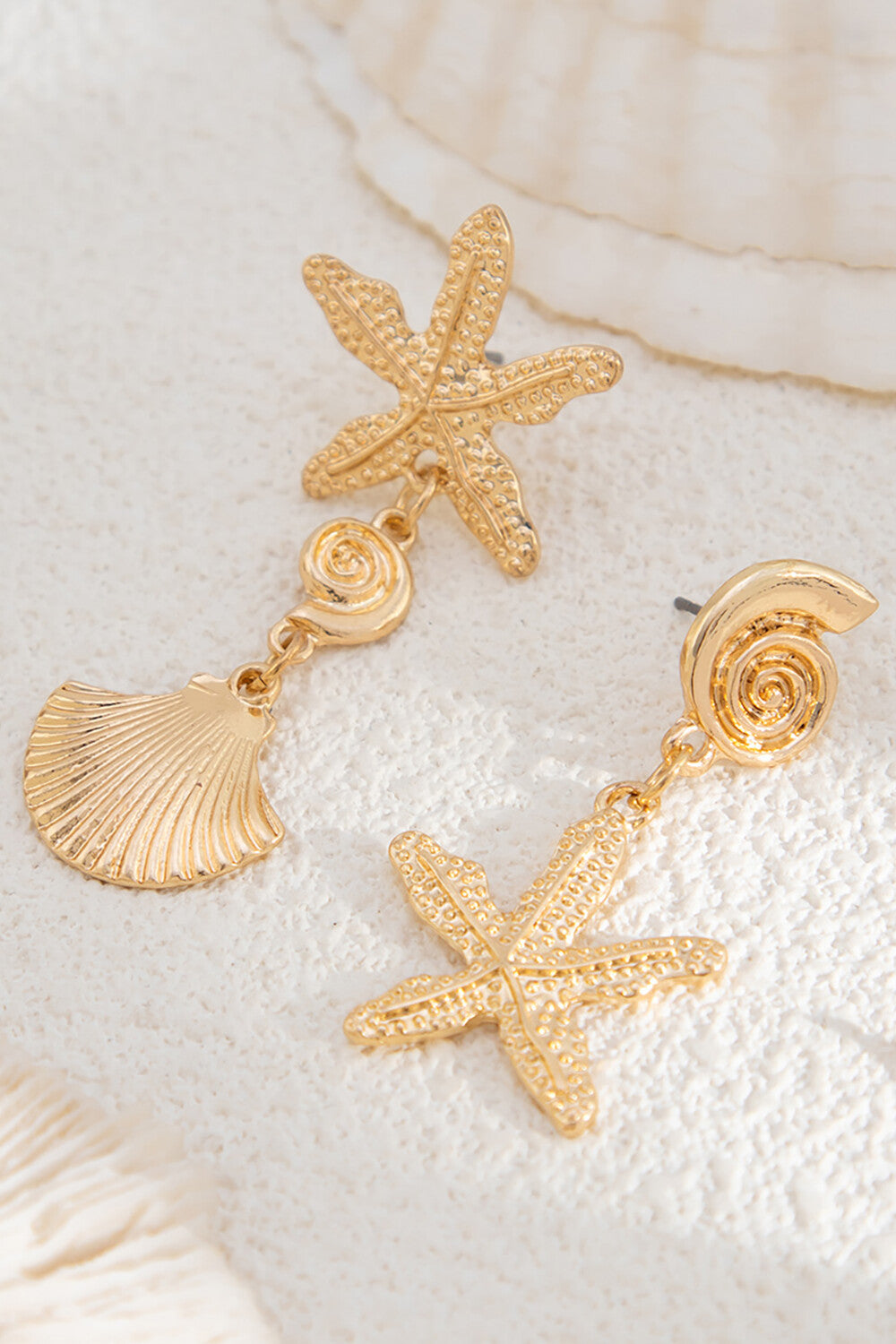 Alloy Starfish Design Vacation Oversize Stud Earrings