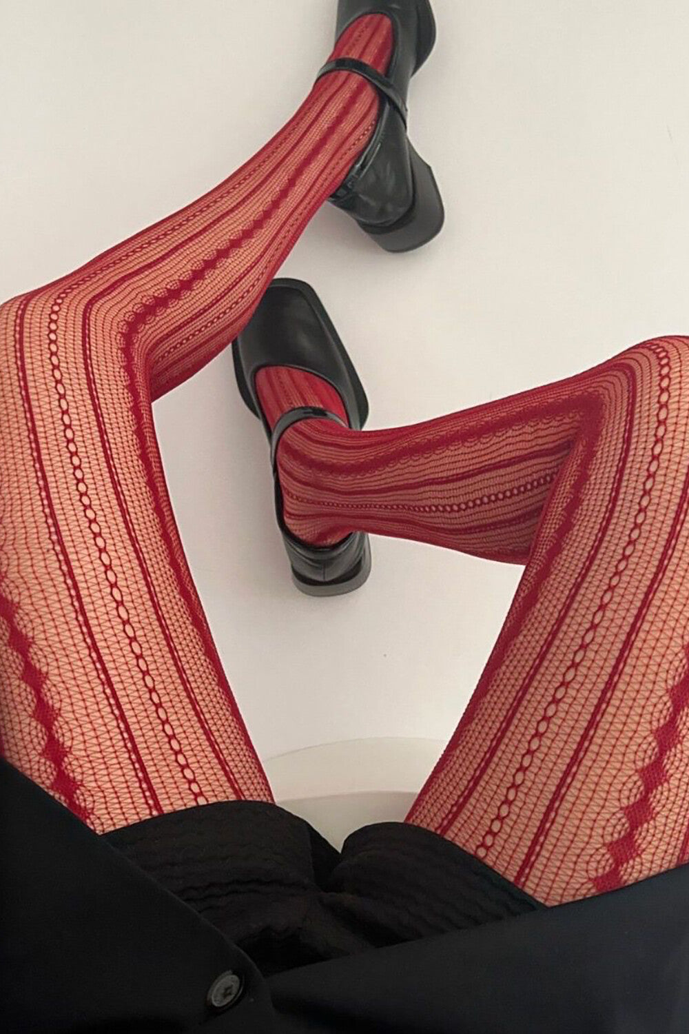 Striped Versatile Retro Thin Pantyhose-Burgundy