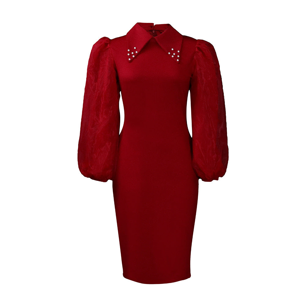 Mesh Stitching Commute Pencil Skirt Dress