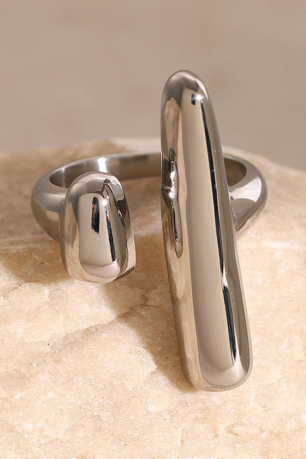 Metallic Sheen Fashionable Asymmetric Open Rings