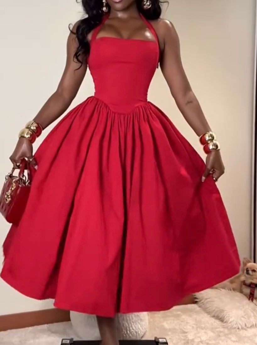 Sexy Halter Backless Girdle Tulle Tutu Dress