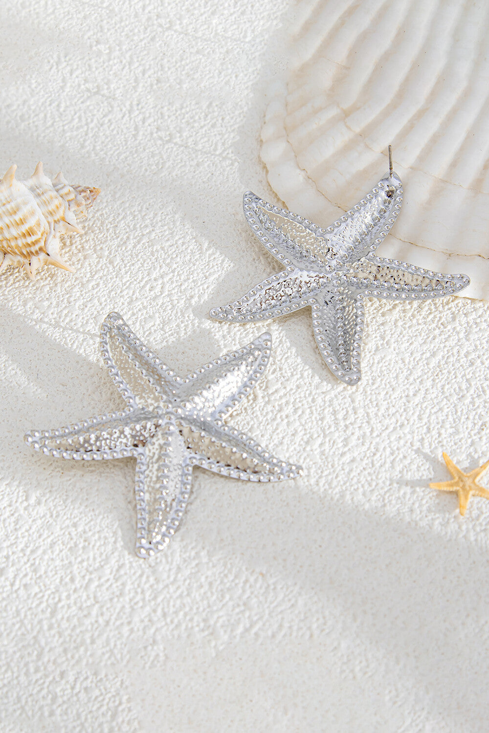 Alloy Starfish Design Vacation Oversize Stud Earrings