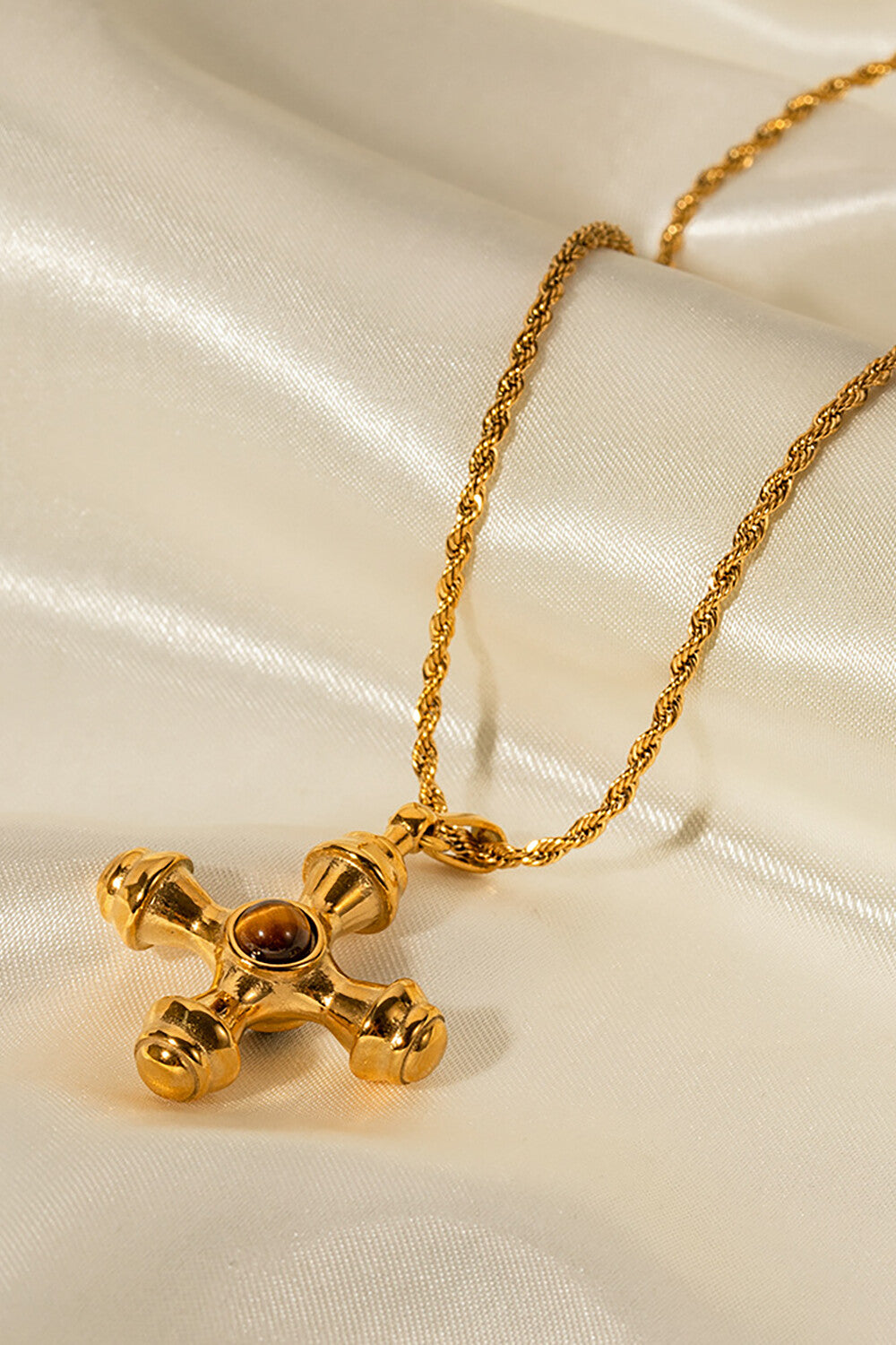 Cross Pendant Alloy Plaited Chain Fashionable Necklaces