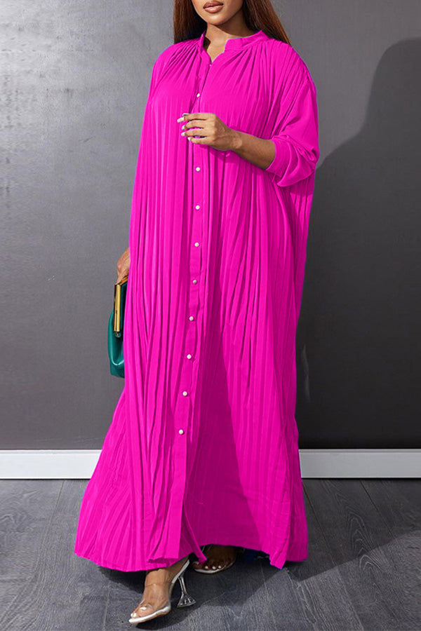 Trendy Pleated Smock Maxi Dress