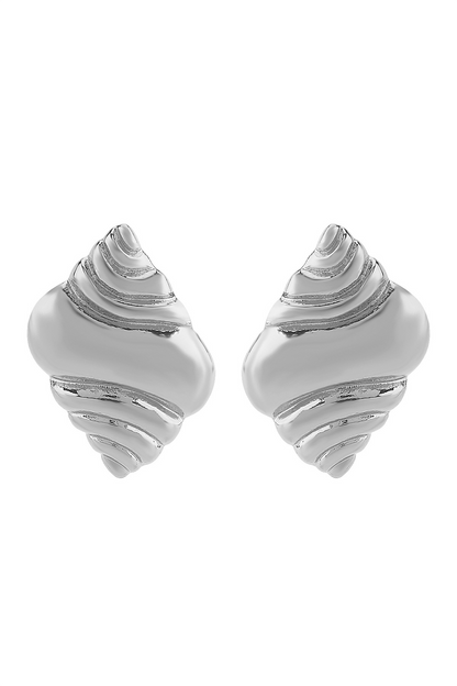 Alloy Conch Design Stud Earrings Rings Necklace Set