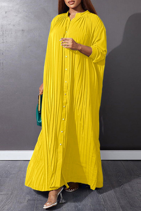 Trendy Pleated Smock Maxi Dress