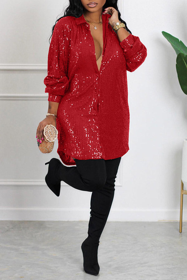 Best Wishes Sparkle Shirt Dress