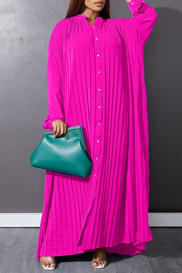 Trendy Pleated Smock Maxi Dress