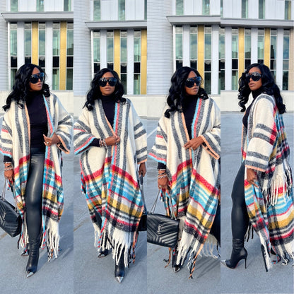 Rich Auntie Winter Open Front Long Kimono