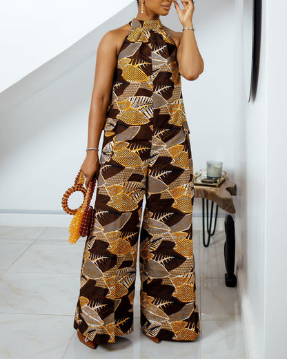 Women's Casual Halter Sleeveless Jumpsuit