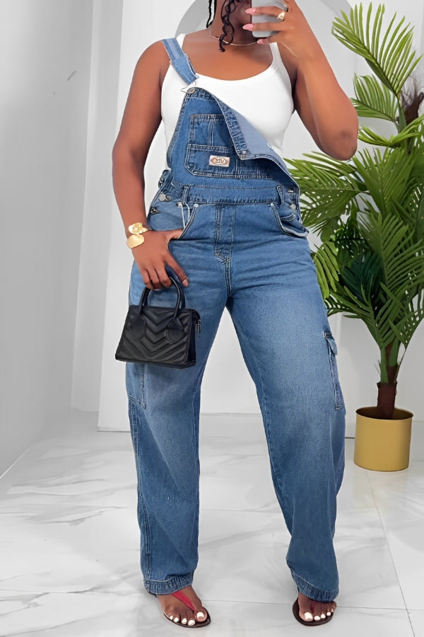 Casual Multi-pocket Denim Overall