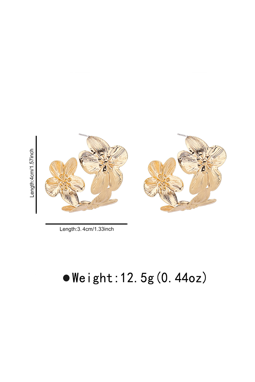 Alloy Flower Design Fashionable C-Shaped Hoop Earrings