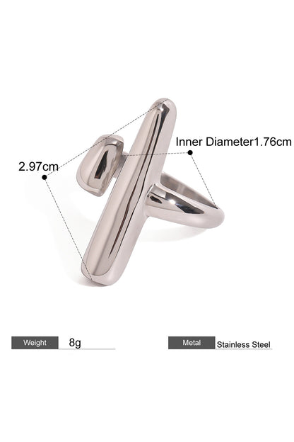 Metallic Sheen Fashionable Asymmetric Open Rings