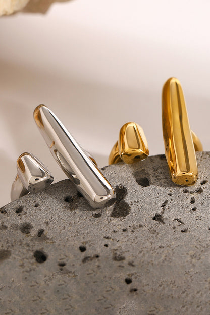 Metallic Sheen Fashionable Asymmetric Open Rings