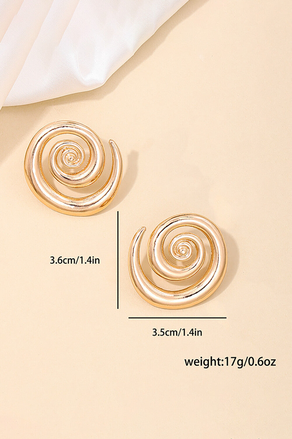 Cutout Spiral Design Alloy Fashionable Stud Earrings