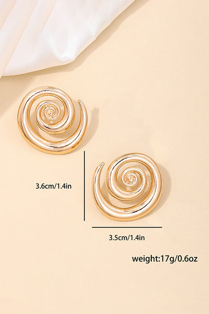 Cutout Spiral Design Alloy Fashionable Stud Earrings