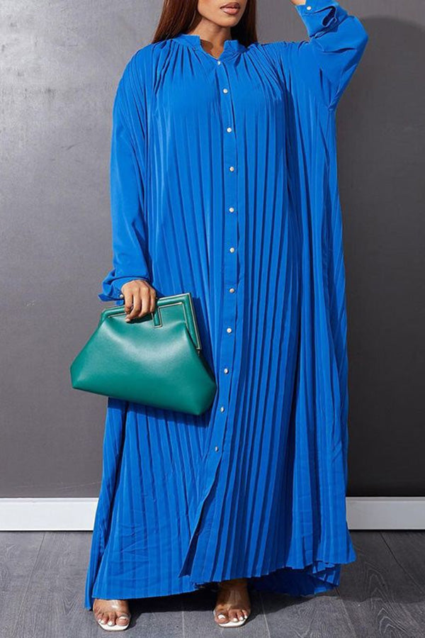 Trendy Pleated Smock Maxi Dress