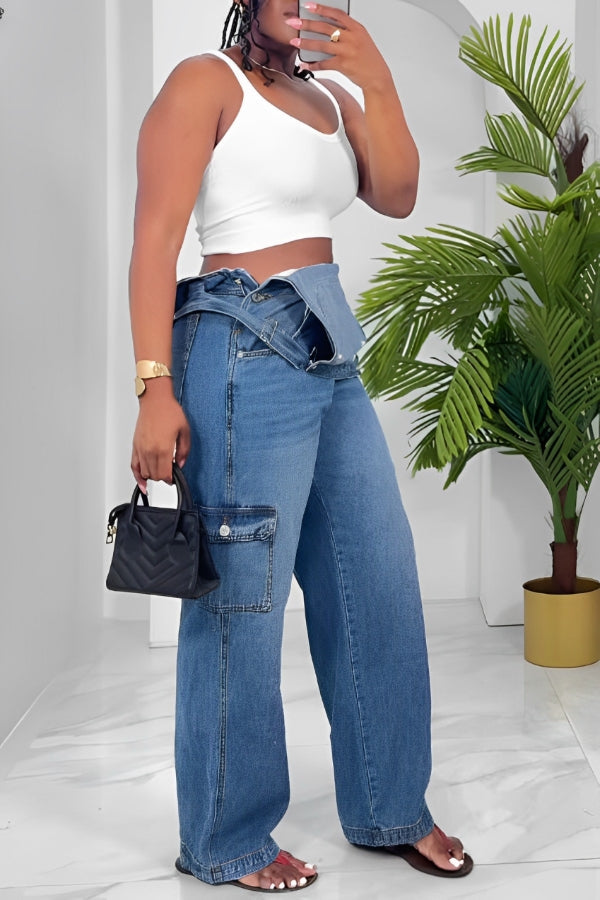 Casual Multi-pocket Denim Overall